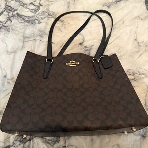 Coach Dark Brown Signature Tote